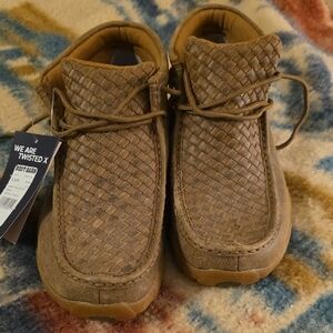 Twisted X Tan Woven Moccasins
